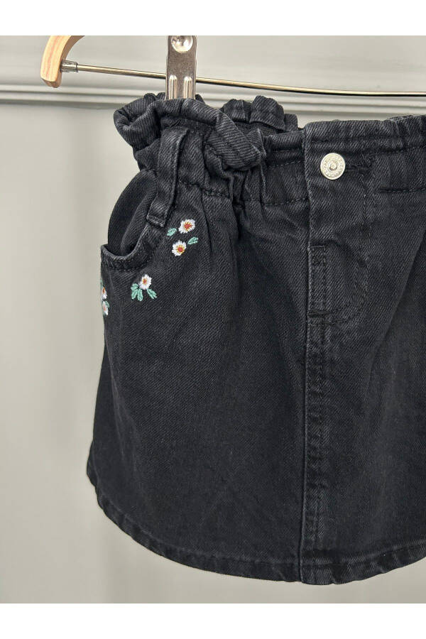 Embroidered Denim Skirt with Elastic Waist for Girls & Kids (Sizes Run Small) - 2