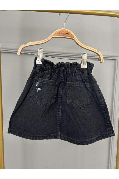 Embroidered Denim Skirt with Elastic Waist for Girls & Kids (Sizes Run Small) - 3