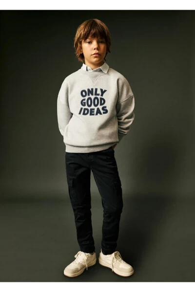 Embroidered Detail Cotton Sweatshirt - MANGO KIDS