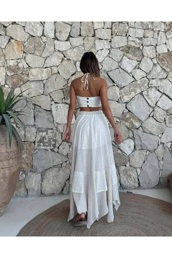 Embroidered Detail Long Bohemian Skirt - 6