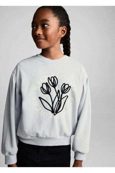 Embroidered detailed cotton sweatshirt - MANGO KIDS