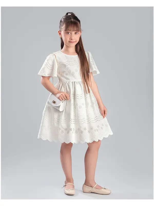 Embroidered Dress with Backpack for Girls - LC WAIKIKI