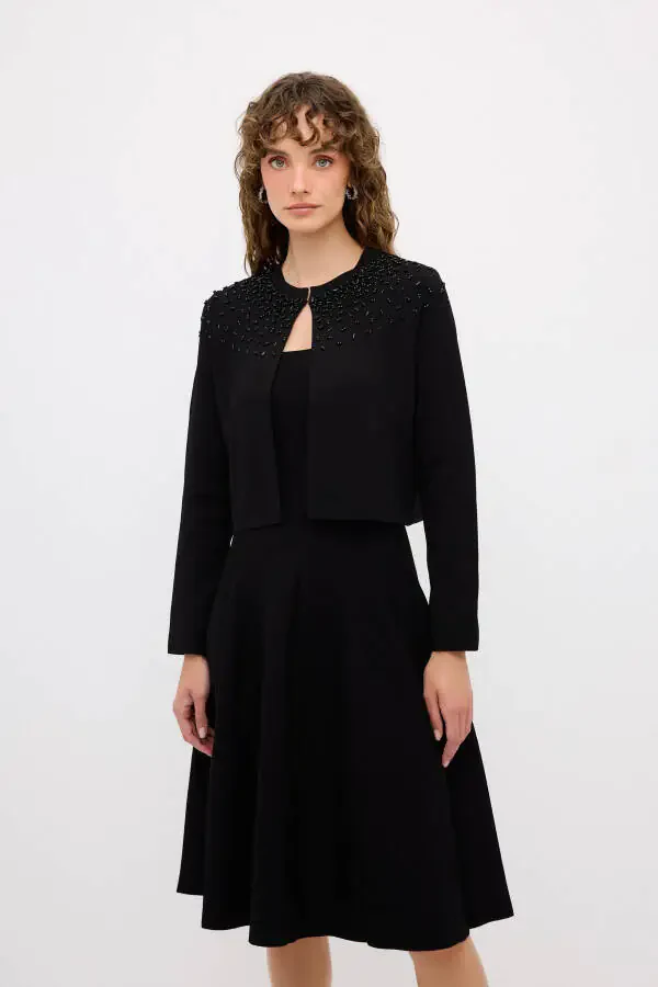 Embroidered Knit Cardigan-001 - 3