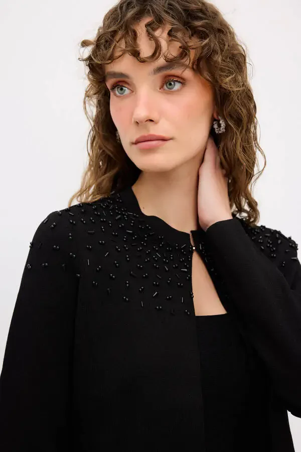 Embroidered Knit Cardigan-001 - 4