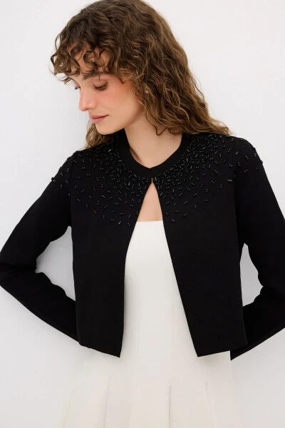 Embroidered Knit Cardigan-001 - 5
