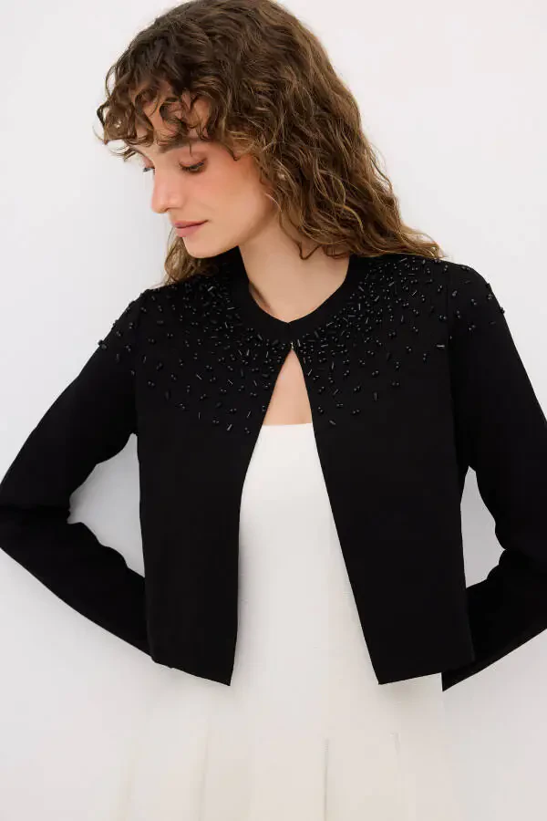 Embroidered Knit Cardigan-001 - 5
