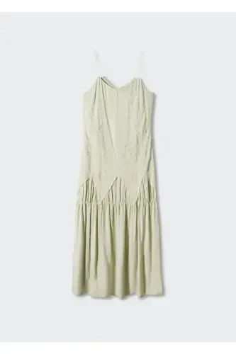 Embroidered maxi dress-Green - 3