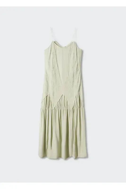 Embroidered maxi dress-Green - 3