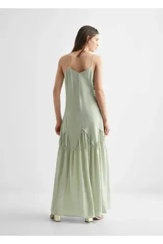 Embroidered maxi dress-Green - 4