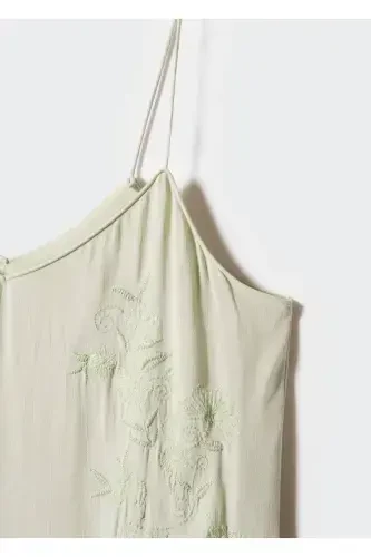 Embroidered maxi dress-Green - 6