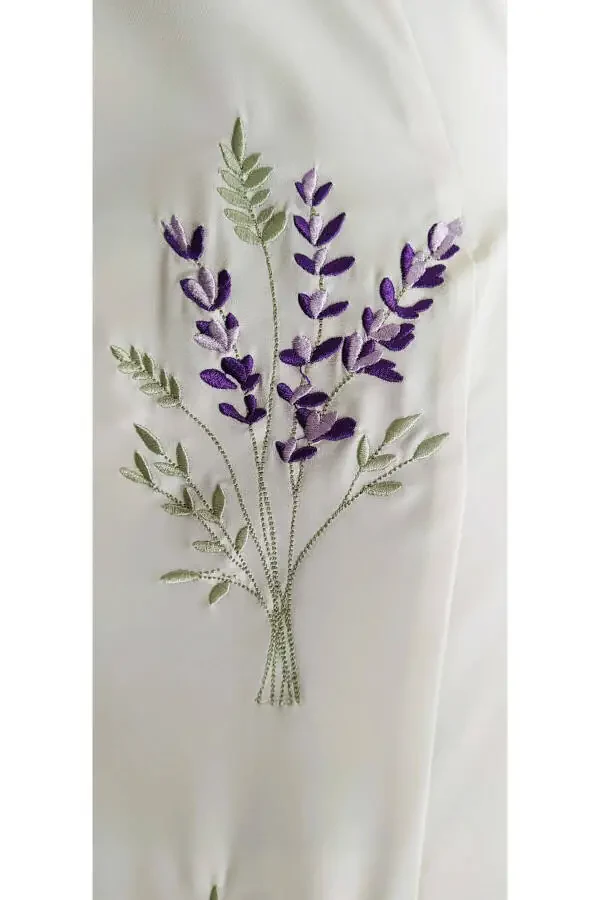 Embroidered Medina Silk Praying Dress with Shawl, Silk Dressing Gown, Bridal Praying Dress & Dressing Gown - 8