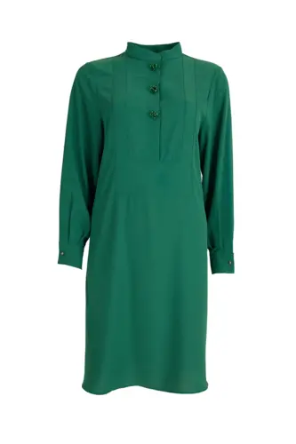 Embroidered Patch Detailed Tunic-Green - 1