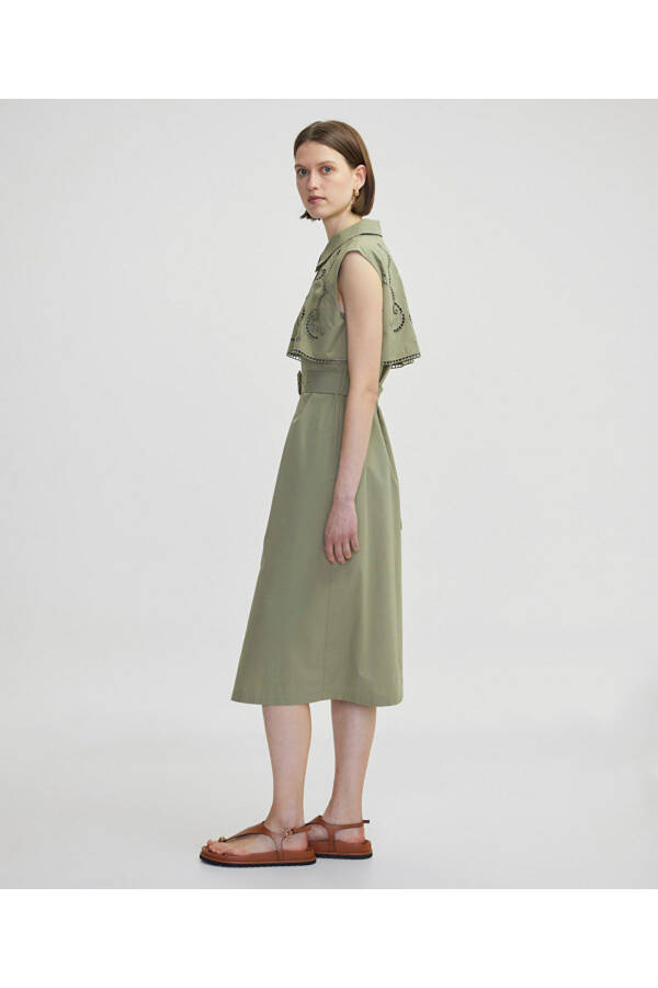 Embroidered poplin dress - 2