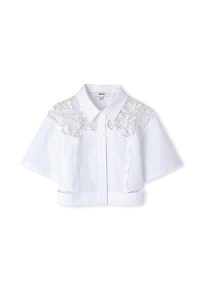 Embroidered poplin shirt - 3