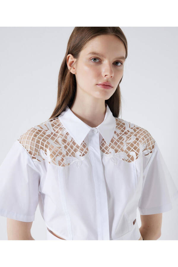 Embroidered poplin shirt - 4