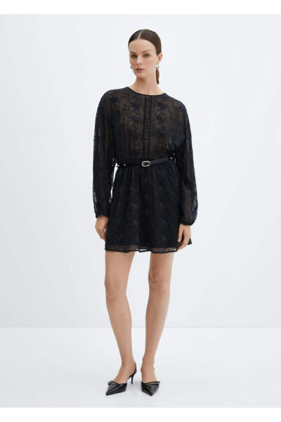 Embroidered Puff Sleeve Dress - MANGO (1)