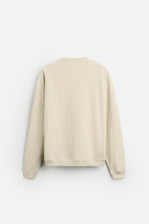 Embroidered Striped Sweatshirt - Tawny Brown - 23