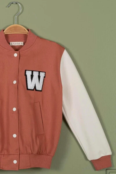 Embroidered Tile Girls College Jacket - FOR YOU KIDS (1)