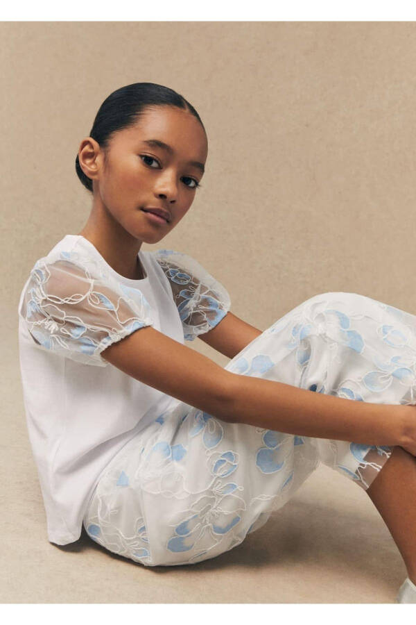 Embroidered tulle pants - 4