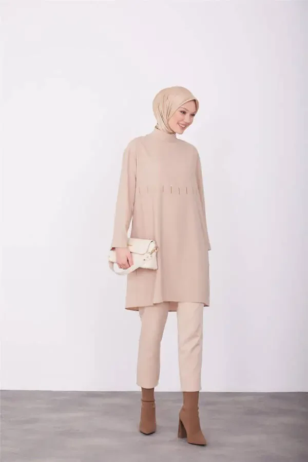 Embroidered Tunic 23k4718 Beige - 2