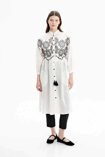 Embroidered Voile Tunic - AKER