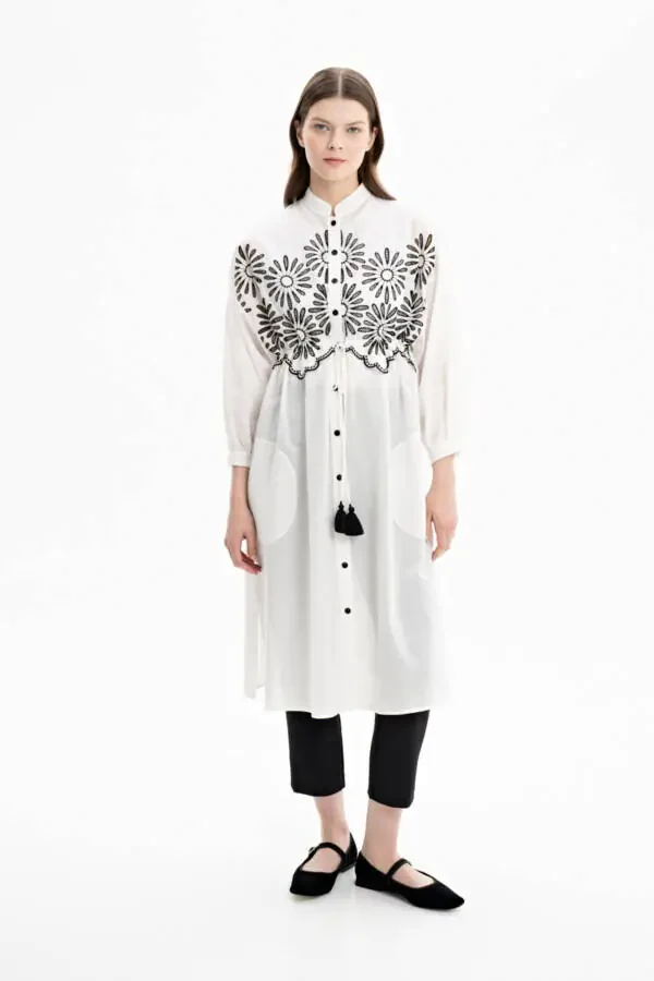 Embroidered Voile Tunic - 1
