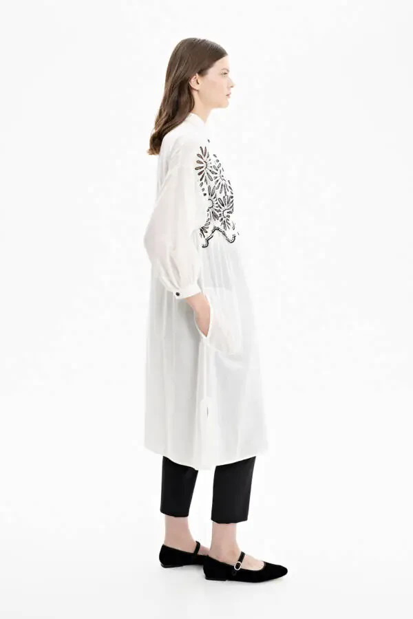 Embroidered Voile Tunic - 2