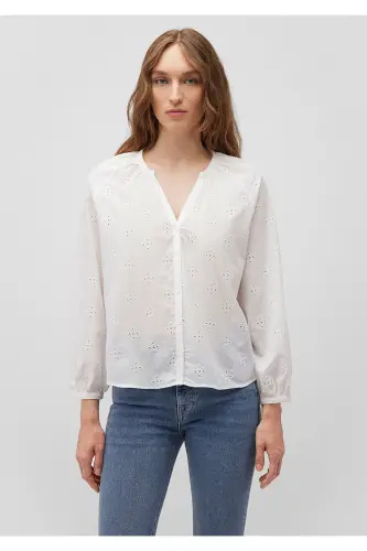Embroidered White Shirt Loose Fit - 3