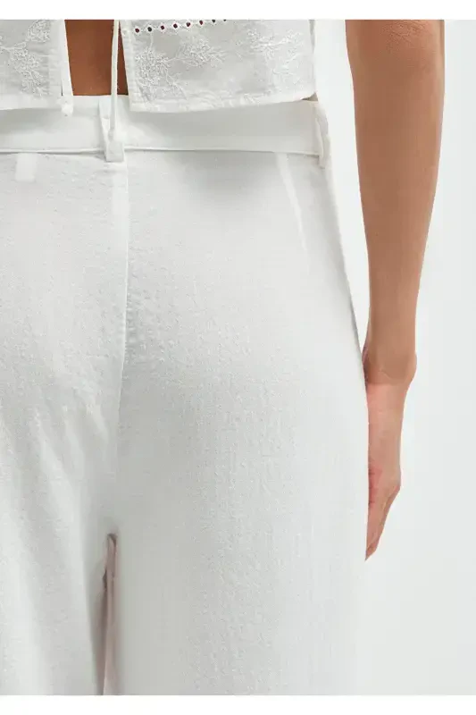 Embroidered White Trousers 1011052-70057 - 8