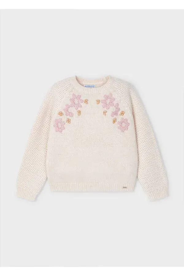Embroidered Winter Girls' Sweater - 5