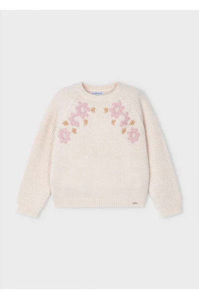 Embroidered Winter Girls' Sweater - 4