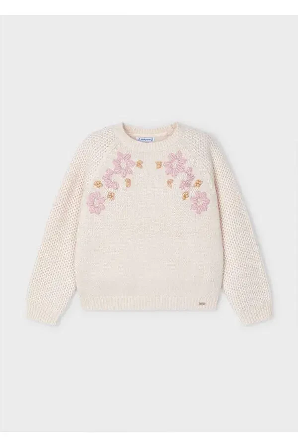 Embroidered Winter Girls' Sweater - 1