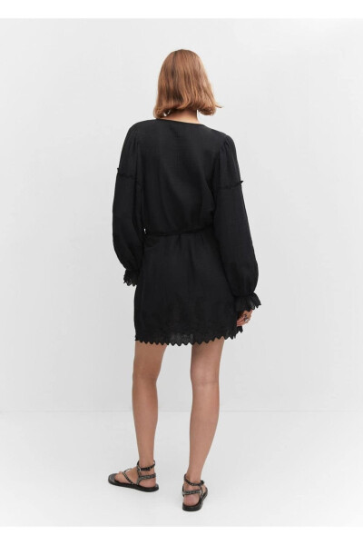 Embroidered Woven Dress - 4