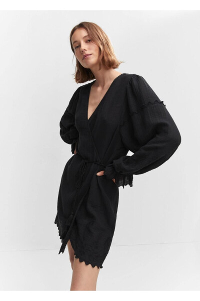 Embroidered Woven Dress - 5