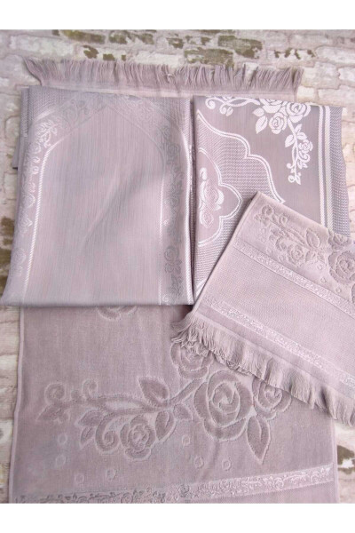 Embroidery prayer mat set, bag mat, 2 towels - GONCA TEKSTİL