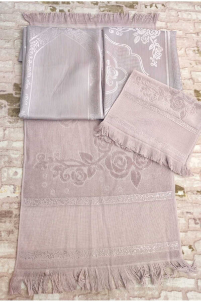 Embroidery prayer mat set, bag mat, 2 towels - GONCA TEKSTİL (1)
