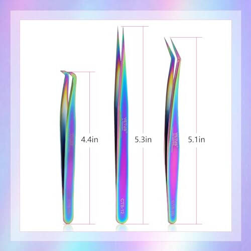 Fiber Tip Tweezers for Lash Extensions Precision Eyelash Isolation, Industrial Tweezers for Crafting,Soldering, Laboratory Work, Jewelry-Making Non-Slip Grip Stainless Steel by EMEDA(3PCS) - 4