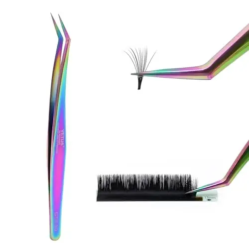 EMEDA Lash Tweezers, 45 Fiber Tip, Stainless Steel for Lash Artists & Beginners - 1