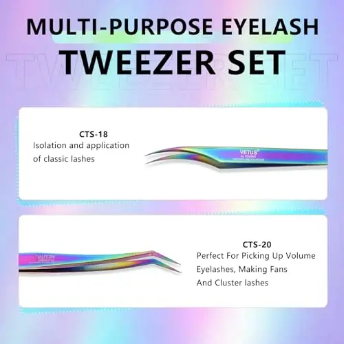 EMEDA Lash Tweezers, 45 Fiber Tip, Stainless Steel for Lash Artists & Beginners - EMEDA (1)