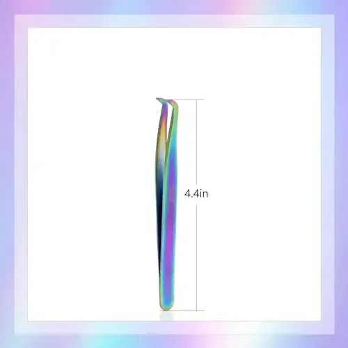 EMEDA L Curved Tweezers for Volume Lash Extensions Fiber Tip, Stainless Steel Tweezers Eyelash Extensions for Lash Artist and Beginners - 5