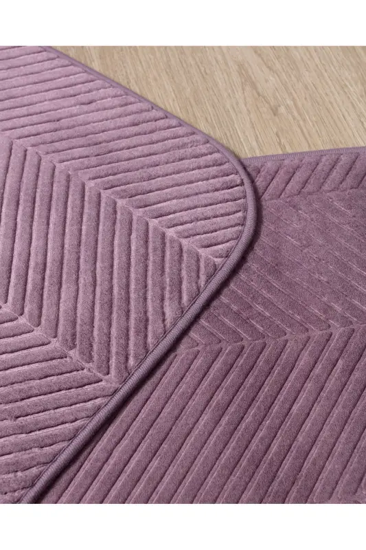 Emel 2-Piece Bathroom Mat - Burgundy - 2