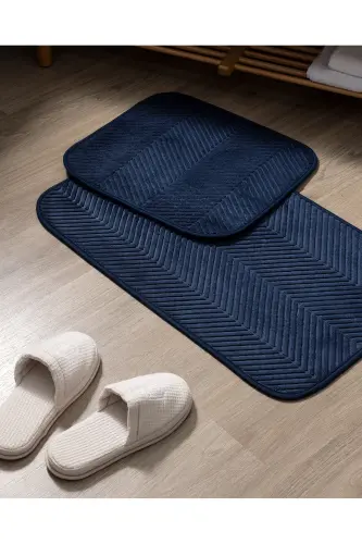 Emele 2-Piece Bath Mat - Indigo-INDIGO - 1