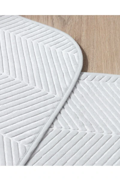 Emele 2-Piece Bath Mat Set - Light Grey - 2