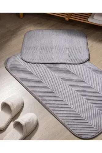 Emele 2'li Banyo Paspası - Açık Mavi-AÇIK MAVİ - 1