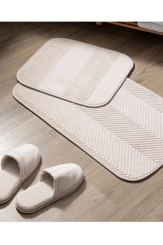 Emele 2'li Banyo Paspası - Bej - 1