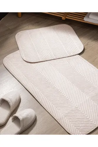 Emele 2'li Banyo Paspası - Bej-BEJ - 1