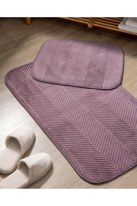 Emele 2'li Banyo Paspası - Koyu Mürdüm-K.MÜRDÜM - 1