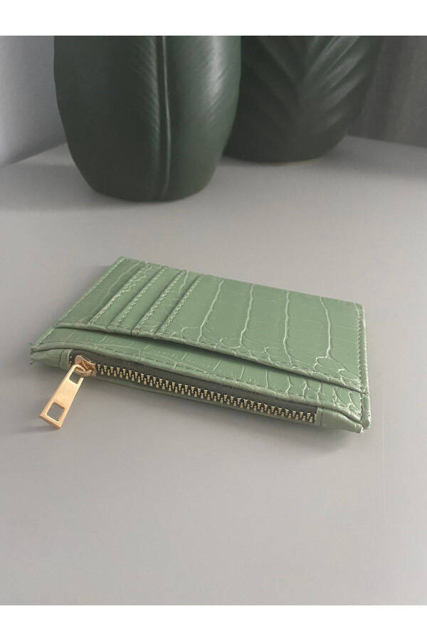 Emerald Green Crocodile Patterned Cardholder - 3