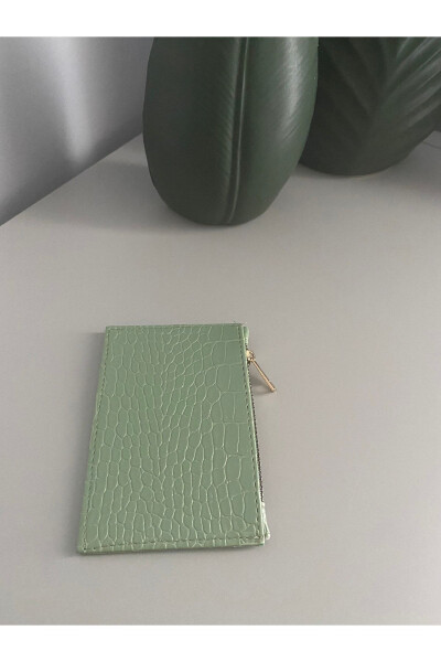 Emerald Green Crocodile Patterned Cardholder - 4