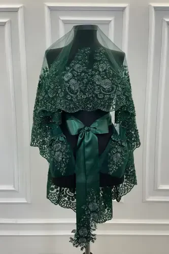 Emerald Green VIP Deluxe Bridal Veil Set - Emerald Green - ZEYMERADE (1)